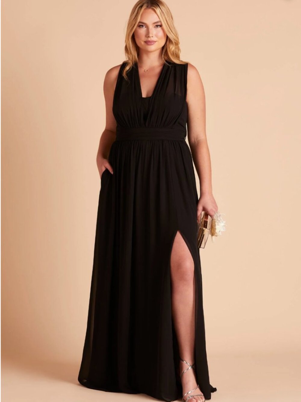 Birdy Grey Grace Black Chiffon Bridesmaid Dress - 3X